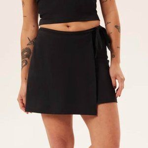 Girlfriend Collective Black Weekend Wrap Skort